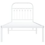 vidaXL Cadre de lit métal avec tête de lit blanc 75x190 cm