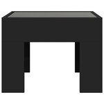 vidaXL Table de chevet avec LED infini noir 40x40x30 cm