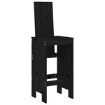 vidaXL Ensemble de bar de jardin 3 Pièces noir bois de pin massif