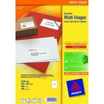 Boite de 100 étiquettes blanches multi usages 210x297mm pour laser. Jet d'enc... Avery zweckform