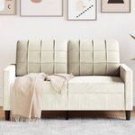 vidaXL Canapé à 2 places Crème 120 cm Velours