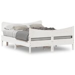 vidaXL Cadre de lit sans matelas blanc 140x190 cm bois de pin massif