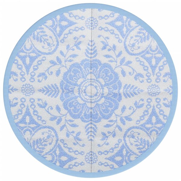 vidaXL Tapis d'extérieur bleu clair Ø160 cm PP