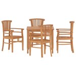 vidaXL Ensemble à manger de jardin 5 Pièces Bois de teck massif