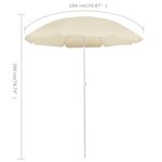 vidaXL Parasol de jardin avec mât en acier sable 180 cm