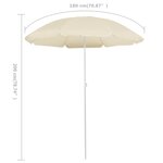 vidaXL Parasol d'extérieur avec mât en acier Sable 180 cm