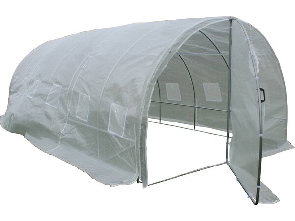 Serre tunnel de jardin avec porte "Mimosa" - 180 g/m² - 18 m² - 6 x 3 x 2 m