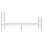 vidaXL Cadre de lit métal avec tête de lit/pied de lit blanc 100x190cm
