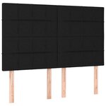 vidaXL Sommier à lattes de lit avec matelas Noir 140x190 cm Tissu