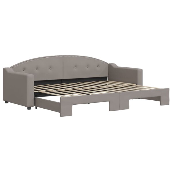 vidaXL Lit de jour avec gigogne sans matelas taupe 80x200 cm