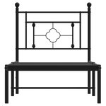 vidaXL Cadre de lit métal avec tête de lit noir 75x190 cm