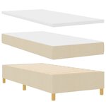 vidaXL Box Spring lit avec Matelas Crème 90x200 cm
