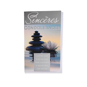 Carte De Voeux - Condoléances - Sincères Condoléances - Fleur Lotus Palets