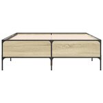 vidaXL Cadre de lit chêne sonoma 120x190 cm bois d'ingénierie et métal