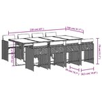 vidaXL Ensemble à manger de jardin 9Pièces coussins noir résine tressée