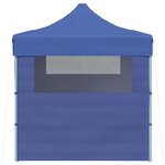 vidaXL Tente de réception pliable avec 3 parois 3x4 m Acier Bleu