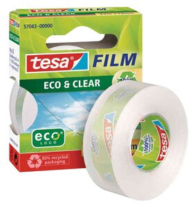 Ruban adhésif Eco & Clear 19 mm x 33 m Transparent TESA