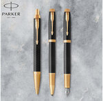 PARKER IM Premium Stylo bille  noir  recharge bleue pointe moyenne  Coffret cadeau