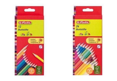 crayons de couleur triangulaires, étui carton de 12 HERLITZ