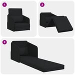 vidaXL Canapé Lit 2-en-1 Noir 65x80x83 cm Tissu