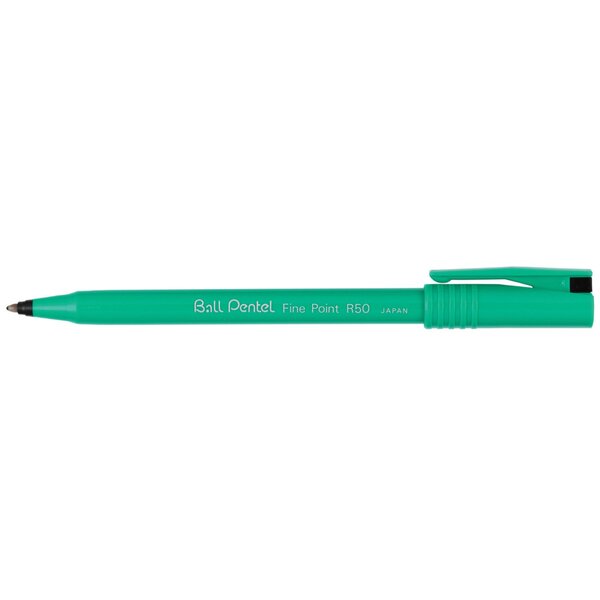 Roller encre ball pentel r50a recycology noir à l'unité x 12 pentel