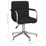 Vidaxl chaise pivotante de bureau noir tissu