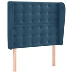 vidaXL Tête de lit avec oreilles Bleu foncé 93x23x118/128 cm Velours