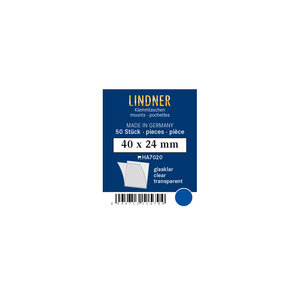 Pochettes simple soudure 40 x 24 mm pour timbres type Merson horizontal. Fond - Transparent