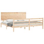 vidaXL Cadre de lit avec tête de lit 200x200 cm bois massif