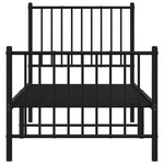 vidaXL Cadre de lit métal avec tête de lit/pied de lit noir 75x190 cm