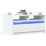 vidaXL Table basse avec lumières LED blanc bois d'ingénierie