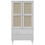 vidaXL Garde-robe SENJA aspect rotin blanc 90x55x175cm bois massif pin