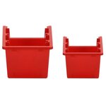 vidaXL Ensemble d'étagères d'atelier 30 Pièces Rouge et noir 77x39 cm PP