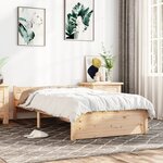 vidaXL Cadre de lit Bois massif 100x200 cm