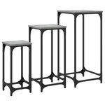 vidaXL Tables d’appoint gigognes 3 Pièces sonoma gris bois d'ingénierie