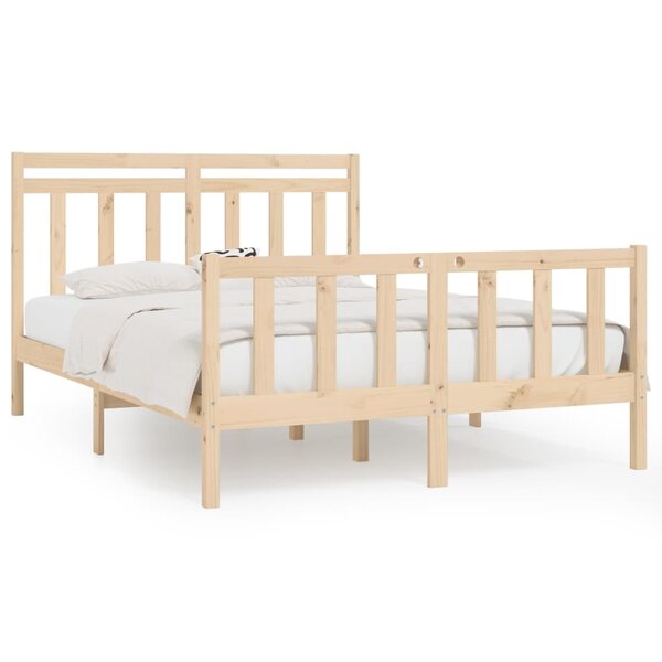 vidaXL Cadre de lit Bois de pin massif 120x200 cm