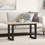 vidaXL Table basse cadre en O 100x50x45 5 cm bois de pin massif fonte