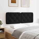 vidaXL Coussin de tête de lit noir 120 cm velours