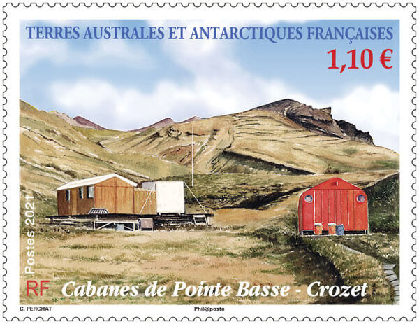 Timbre TAAF - Crozet - Cabane de pointe basse