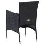 vidaXL Mobilier à dîner de jardin et coussins 5Pièces Résine tressée Noir