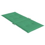 vidaXL Coussins de chaise de jardin à dossier haut lot de 2 vert tissu