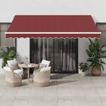 vidaXL Auvent rétractable automatique bordeaux 400x350 cm