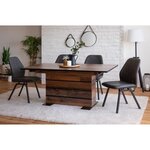 Table a manger extensible - Boisé Old Style et noir - MANHATTAN - L 160-200 x P 90 x H 75 cm