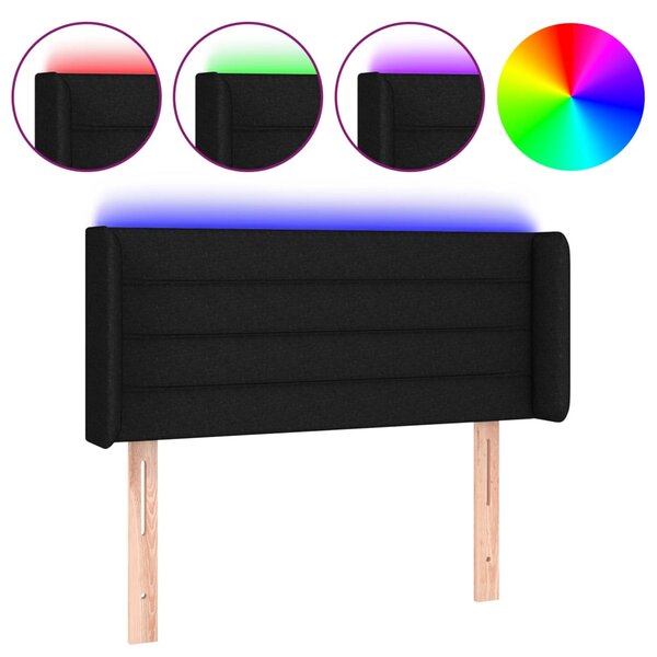 vidaXL Tête de lit à LED Noir 93x16x78/88 cm Tissu