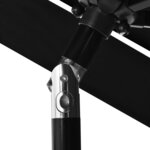 vidaXL Parasol de jardin à 3 niveaux avec mât en aluminium noir 2 5 m