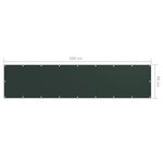 vidaXL Écran de balcon Vert foncé 90x400 cm Tissu Oxford