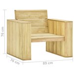 vidaXL Salon de jardin 3 Pièces Bois de pin imprégné