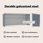 vidaXL Abri de jardin mural Gris 118x382x178 cm Acier galvanisé