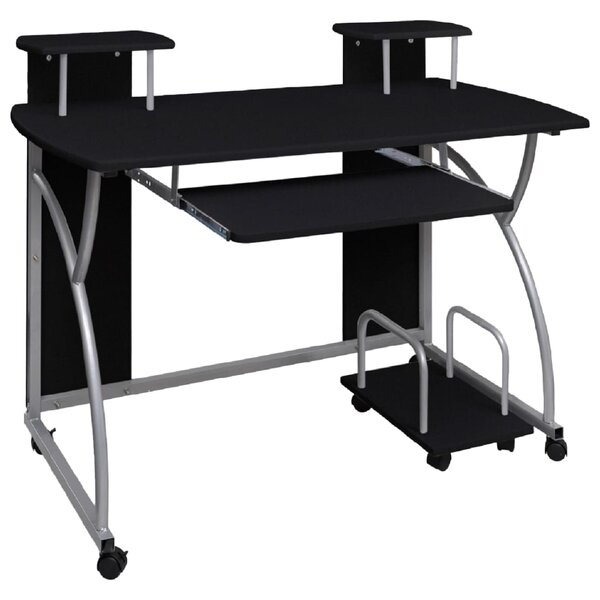 vidaXL Bureau d'ordinateur Noir 110x52x88 5 cm Bois d’ingénierie