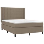 vidaXL Sommier à lattes de lit matelas et LED Taupe 140x190 cm Tissu